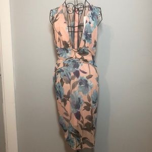 NWT Floral Low Cut Party Dress